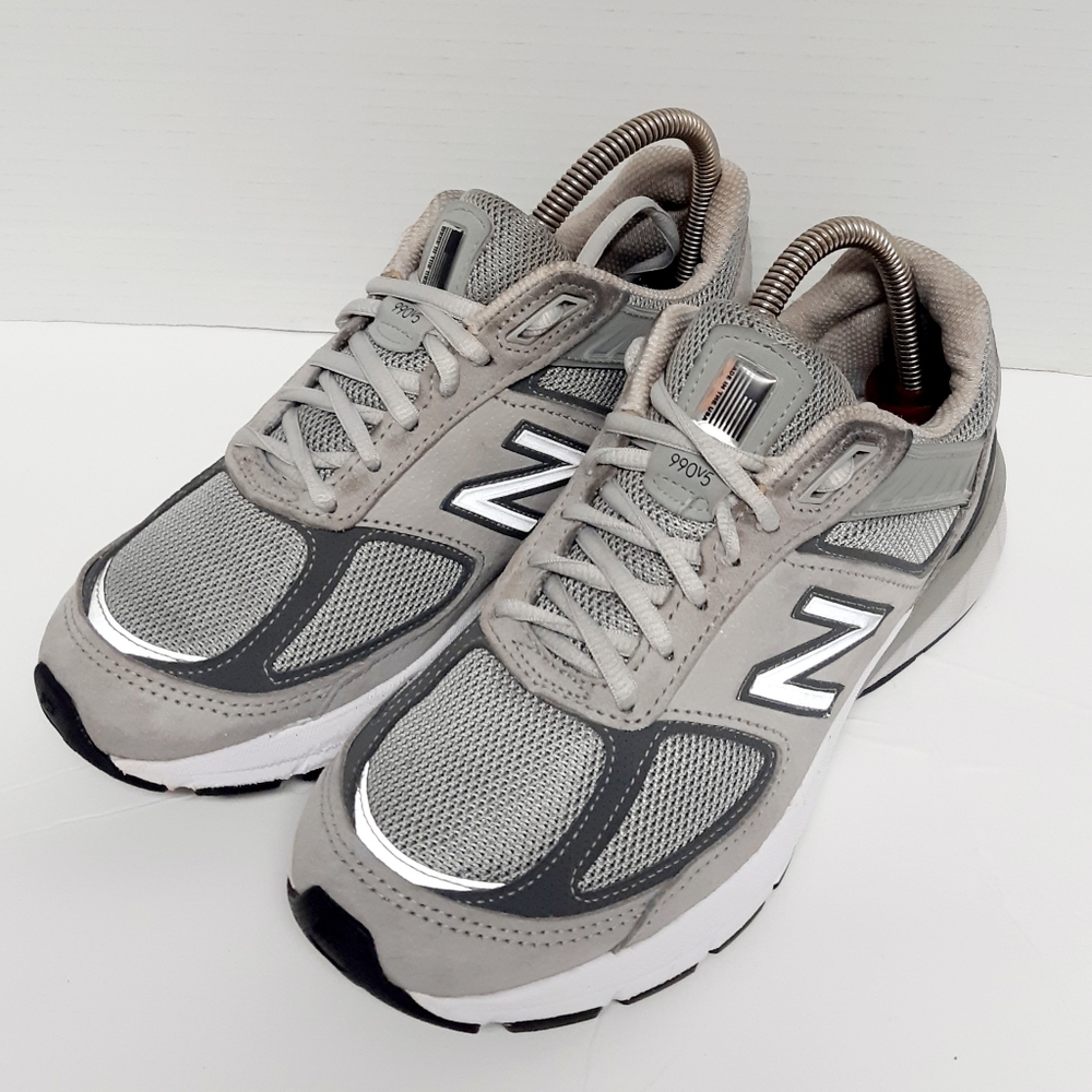 New Balance 990V5 Women Running Shoes Made In USA Grey/Silver Sz 7B